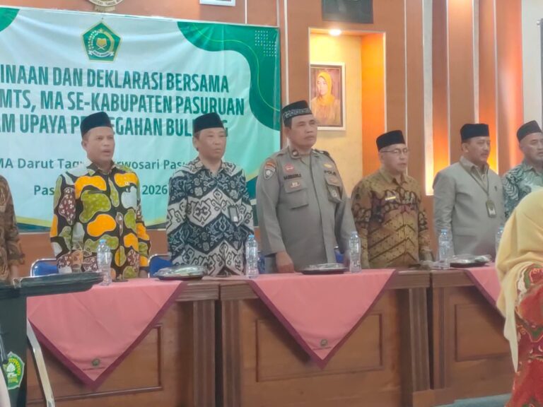 Polres Pasuruan dan Madrasah Satukan Langkah Cegah Bullying, Deklarasikan Lingkungan Pendidikan Aman dan Bermartabat